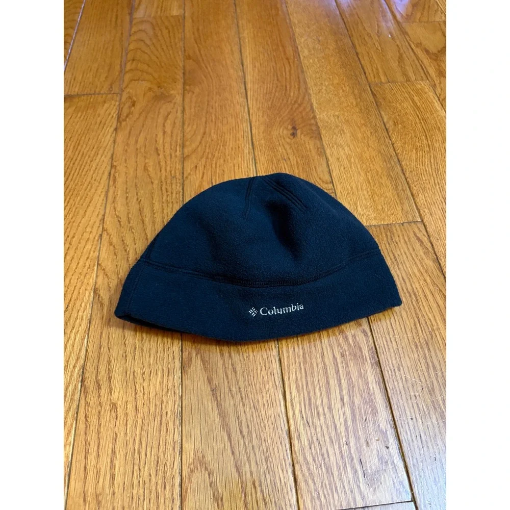 NWOT Columbia Youth Microfleece Beanie‎ Black Fleece Winter Hat S/M NEW